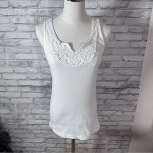 Apt. 9 White Lace Accent Tank Top